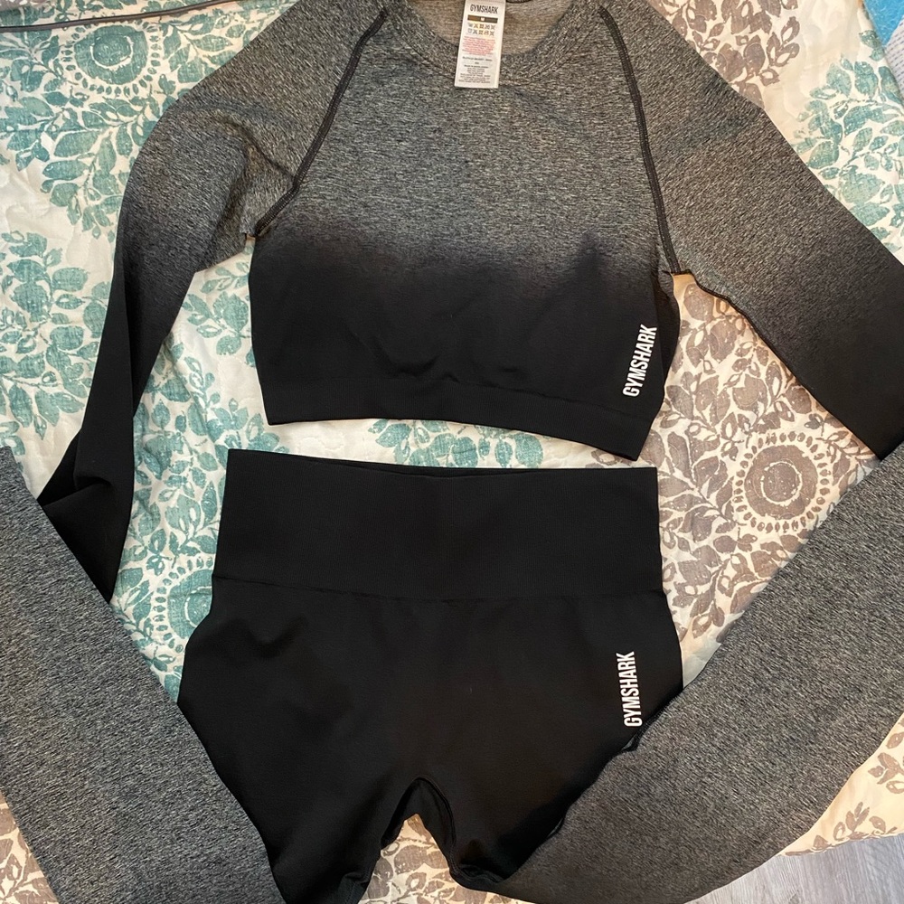 Gymshark medium, black/marl ombré set
